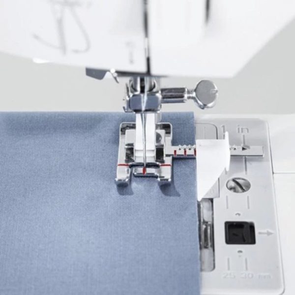 Fabric under Sew Straight Seam Presser Foot, showcasing straight stitching accuracy