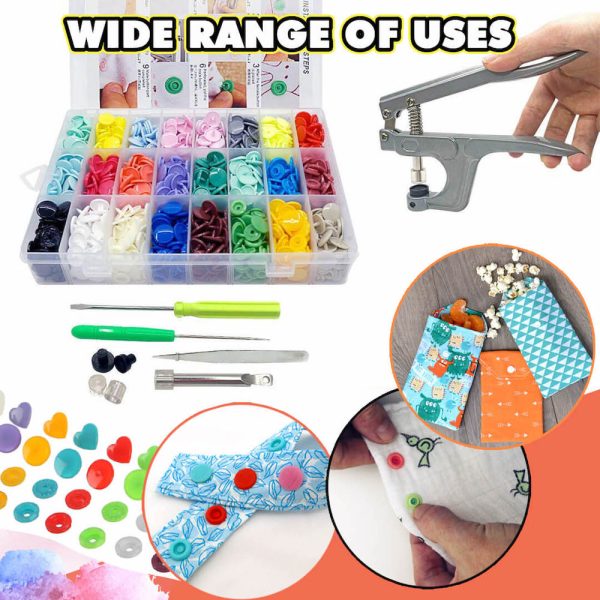 Versatile Snap Fasteners Kit, ideal for customizing textiles with reliable snap buttons.