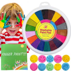 Funny Finger Painting Kit for toddlers 1-3 Washable Paint Palm