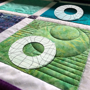Quilting made easy with Every Circle Quilt Ruler for circle shapes