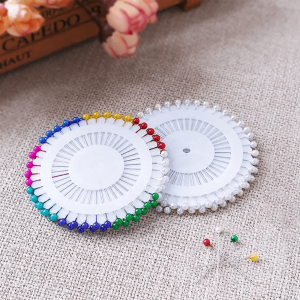Decorative straight pins with colorful heads for creative sewing projects