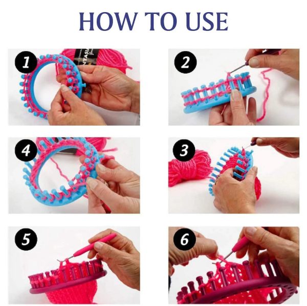 Complete Round Knitting Looms Set® with tools and instructions for creative projects