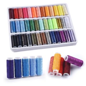 Assorted Polyester Sewing Threads in 30 vibrant colors for various crafting projects