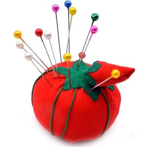 Colorful Tomato Pin Cushion with strawberry emery for sewing enthusiasts