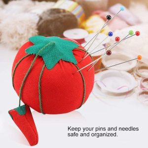 Whimsical Tomato Pin Cushion with strawberry detail for crafters